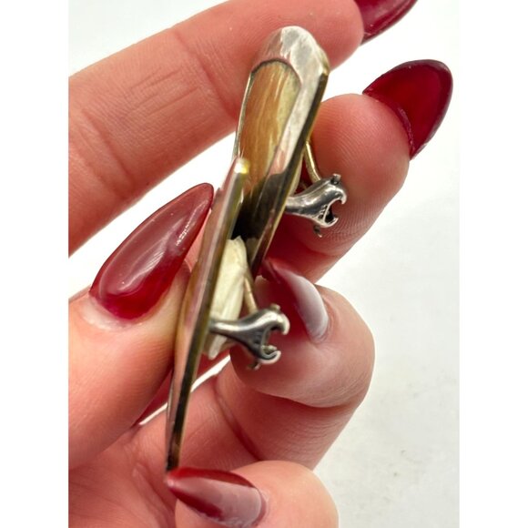 Jeep Collins Retired Hammered 925 Brass Clip-On Earrings Triangle Shape - Picture 9 of 10